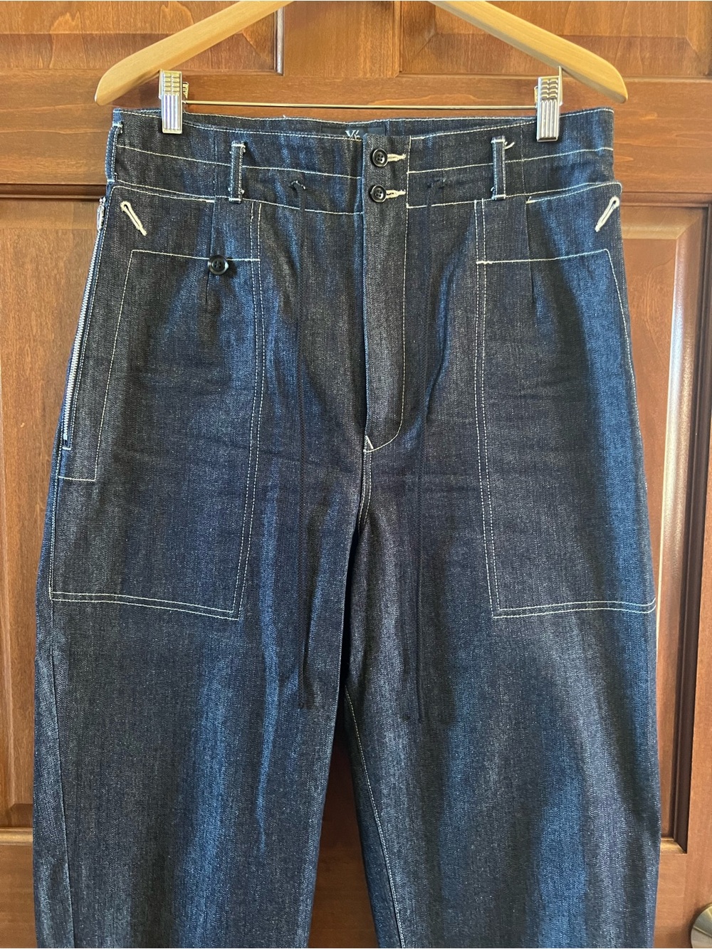 Yohji Yamamoto Jeans Dark Denim Pants Wide Leg Blue Indigo Size S (2 Japanese) - Picture 3 of 15